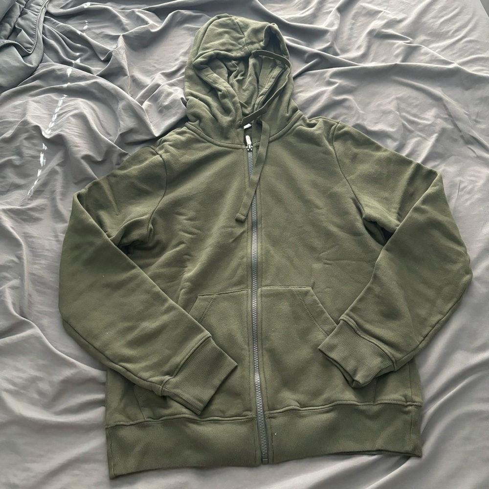 Peloton Green Zip Up Bedazzled Hoodie